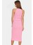 Kadın Triko Midi Elbise Kemerli Bodycon Slim Kalıp Günlük Kullanım Için 3