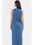 Kolsuz Denim Midi Elbise Basic Kalıp Pamuk Havuz Yaka Günlük Modern Stil Profesyonel Görünüm 3