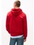 Erkek Regular Fit Kapüşonlu Grafik Logolu Sweatshirt - Kırmızı 2