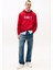 Erkek Regular Fit Kapüşonlu Grafik Logolu Sweatshirt - Kırmızı 3