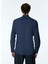 Lacivert Erkek Düğmeli Slim Fit Armürlü Gömlek Maydos 403 5