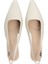 Kadın Squared Toe High Heel Slingback Topuklu Ayakkabı - Krem 5