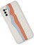 Samsung Galaxy A03S Kılıf Ebruli Lansman Silikon - Beyaz-Turuncu - NFND8070-4560 2