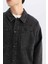 %100 Pamuk Boxy Fit Jean Uzun Kollu Gömlek Ceket C7539AX24AU 8