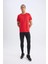 Kırmızı Fit Standart Fit Bisiklet Yaka Sporcu Kısa Kollu Tişört D0676AX24AU 6