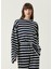 Skipper Çizgili Koyu Mavi Kadın Sweatshirt 2