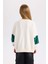 Kız Çocuk Oversize Geniş Kalıp Bisiklet Yaka Baskılı Sweatshirt D1106A824AU 6