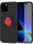 iPhone 12 Kılıf Range Yüzüklü Silikon - Siyah-Kırmızı - NFND9737-5626 1