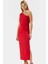 Tek Omuz Midi Boy Bodycon Soft Krep Polyester Elbise Dayanıklı Malzeme Rahat Kullanım 1
