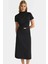 Zarif A Line Midi Dokuma Elbise Polyester Karışımlı Kemersiz Günlük Kaliteli Işçilik 1