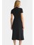 Zarif A Line Midi Dokuma Elbise Polyester Karışımlı Kemersiz Günlük Kaliteli Işçilik 3