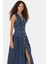 Denim Midi Elbise Gömlek Yaka Pamuk Casual Günlük Kullanım Için Kaliteli Işçilik 2