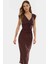 Şık Bodycon Midi Elbise Soft Krep Dokuma Polyester Kumaş Rahat ve Yüksek Kalite 1