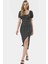 Midi Boy Örme Elbise Kare Yaka Balon Kol Bodycon Kalıp Profesyonel Görünüm Trend Tasarım 1