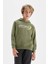 Erkek Çocuk Haki Sırt Baskılı Kapüşonlu Cepli Sweatshirt C9789A824AU 7