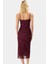 Şık V Yaka Midi Tül Elbise Örme Kumaş Bodycon Kesim Yazlık Yüksek Kalite Dayanıklı Malzeme 3