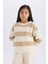 Kız Çocuk Çizgili Bisiklet Yaka Triko Kazak A6009A824WN 6