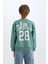 Erkek Çocuk Oversize Geniş Kalıp Bisiklet Yaka Sırt Baskılı Sweatshirt D1912A824WN 6