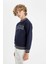 Erkek Çocuk Lacivert Oversize Geniş Kalıp Bisiklet Yaka Baskılı Sweatshirt D1911A824WN 6