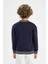 Erkek Çocuk Lacivert Oversize Geniş Kalıp Bisiklet Yaka Baskılı Sweatshirt D1911A824WN 9