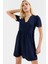 A Line Kısa Kollu Mini Elbise Polyester Yazlık Günlük Konforlu Kesim Modern Stil 1