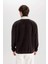Boxy Fit Çıtçıt Kapamalı Dik Yaka Nakışlı Polar Sweatshirt D2029AX24WN 6