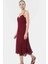 A Line Midi Şifon Elbise Polyester Dokuma Yazlık Zarifane Tasarım Trend 2