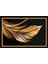 | Siyah&gold Set Tüy Kombini (Feather) |çerçeveli Temperli Cam Tablo 3lü Yatay 3