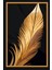 | Siyah&gold Set Tüy Kombini (Feather) |çerçeveli Temperli Cam Tablo 3lü Yatay 4