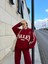 Üç Iplik Yakalı Sweat Baggy Pantalonlu Takım - Bordo 7