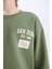 Erkek Çocuk Oversize Geniş Kalıp Bisiklet Yaka Sırt Baskılı Sweatshirt C9803A824WN 6