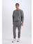 Jogger Eşofman Altı Standart Fit Basic Düz Beli Bağcıklı Lastikli Paça Cepli A6468AX24AU 4