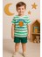 2025 Summer Premium Çizgili Erkek Çocuk/bebek Baskılı Tshirt %100 Pamuk Regular Fit 1