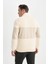 Comfort Regular Fit Rahat Kalıp Dik Yaka Fermuarlı Çizgili Kalın Sweatshirt D2401AX24AU 8