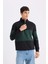 Comfort Regular Fit Rahat Kalıp Dik Yaka Fermuarlı Çizgili Kalın Sweatshirt D2401AX24AU 6