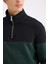 Comfort Regular Fit Rahat Kalıp Dik Yaka Fermuarlı Çizgili Kalın Sweatshirt D2401AX24AU 8