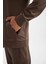 Fit Standart Fit Kapüşonlu Cepli Skuba Dalgıç Kumaş Sporcu Sweatshirt D1950AX24AU 6