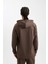 Fit Standart Fit Kapüşonlu Cepli Skuba Dalgıç Kumaş Sporcu Sweatshirt D1950AX24AU 7