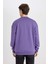 Mor Boxy Fit Bisiklet Yaka Baskılı Sweatshirt V5306AZ24AU 6