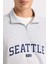 Relax Fit Fermuarlı Dik Yaka Baskılı Kalın Sweatshirt D2168AX24AU 8