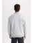 Relax Fit Fermuarlı Dik Yaka Baskılı Kalın Sweatshirt D2168AX24AU 9