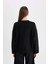 Oversize Geniş Kalıp Bisiklet Yaka Basic Düz Triko Kazak D0036AX24WN 6
