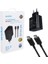 WK-26523 S11-C 25 Watt Siyah Şarj Başlık Adaptörü + Type-C To Type-C Kablo 1