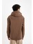 Kahverengi Relax Fit Kapüşonlu Baskılı Sweatshirt Y9652AZ24AU 6