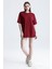 Bordo Loose Fit Unisex T-Shirt %100 Pamuk Bisiklet Yaka Düz Renk 2