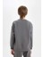 Erkek Çocuk Antrasit Oversize Geniş Kalıp Bisiklet Yaka Baskılı Kalın Okul Sweatshirt D1643A824AU 6