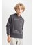 Erkek Çocuk Antrasit Kapüşonlu Baskılı Sweatshirt D3095A824AU 6