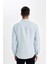 Slim Fit Dar Kesim Düğmeli Dokulu Düz Pamuk Karışımlı Uzun Kollu Gömlek T2066AZ24AU 10