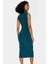 Rahat ve Şık Bodycon Midi Elbise Örme Kumaş V Yaka Büzgü Detaylar 120 cm Boy 1