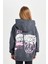 Kız Çocuk Oversize Geniş Kalıp Sırt Baskılı Kapüşonlu Sweatshirt D2881A824WN 7